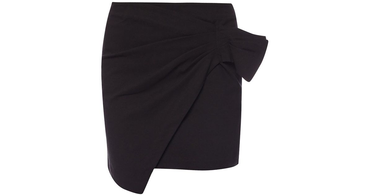 Isabel Marant Cotton Skirt With Gathers in Black - Lyst