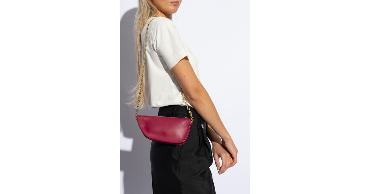 トートバッグ BURBERRY Pastel Pink Leather Micro Shield Shoulder Bag Burberry 'Shield Micro' Shoulder Bag in Pink | Lyst