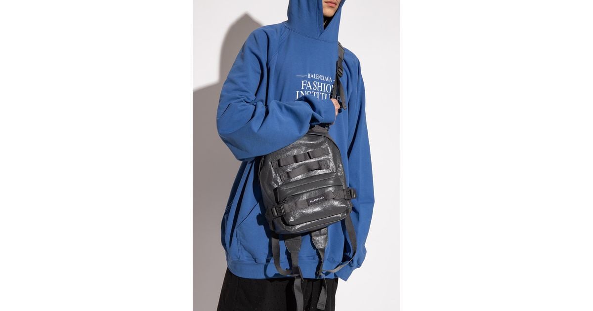 Balenciaga Leather 'army Small' Backpack in Grey (Gray) for Men Lyst