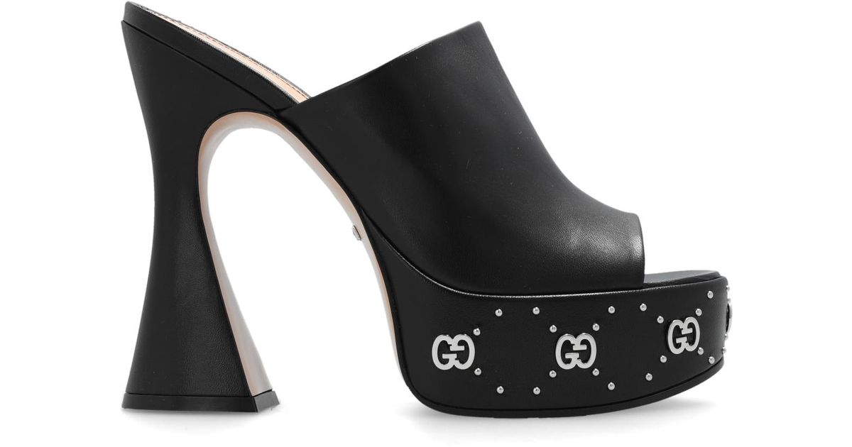Gucci Platform Slides in Black Lyst