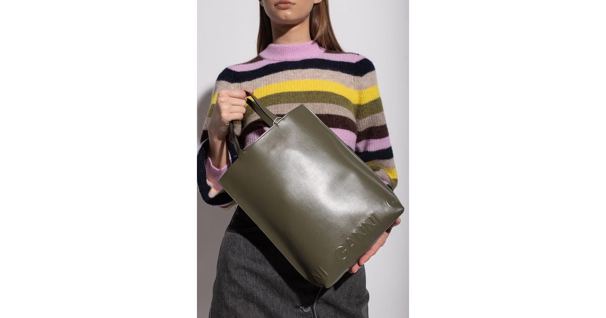 Ganni Shopper Bag in Gray | Lyst