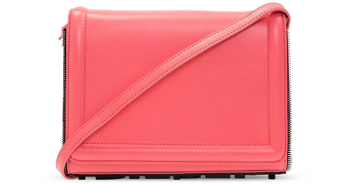 DIESEL Leather Shoulder Bag With Logo in Pink Lyst