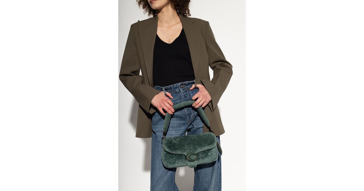 COACH 'pillow Tabby 26' Shearling Shoulder Bag in Green | Lyst