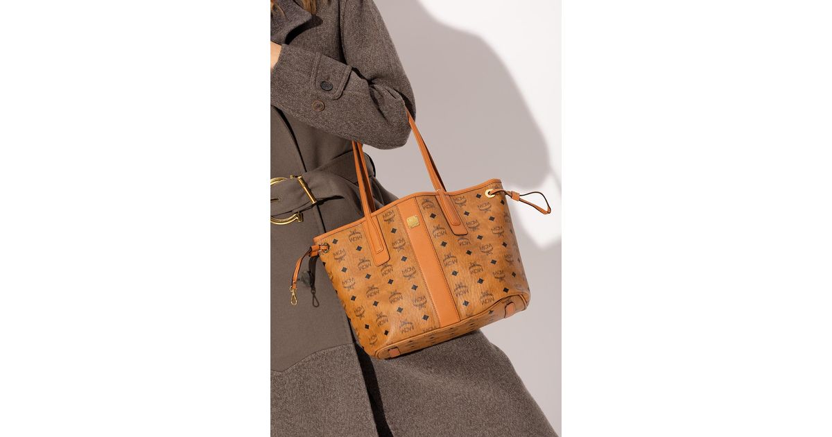 MCM 'liz Small' Reversible Shopper Bag in Gray | Lyst