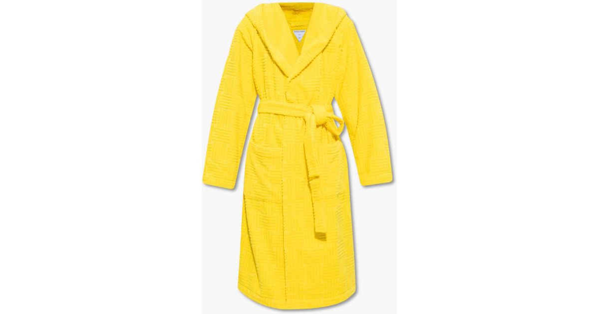 Bottega Hooded Cotton Bathrobe in Yellow for Men Lyst Canada