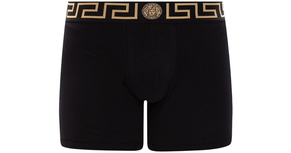 Versace Greek Key Pattern Boxer in Black | Lyst
