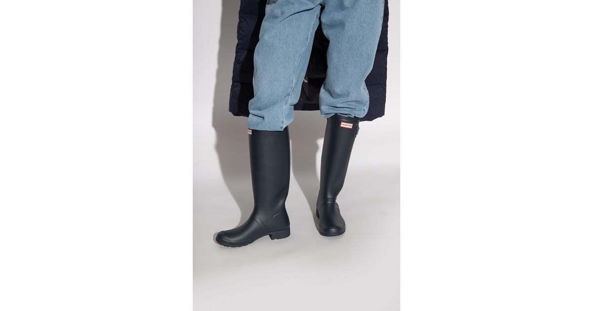 HUNTER 'original Tour Foldable' Rain Boots in Blue | Lyst