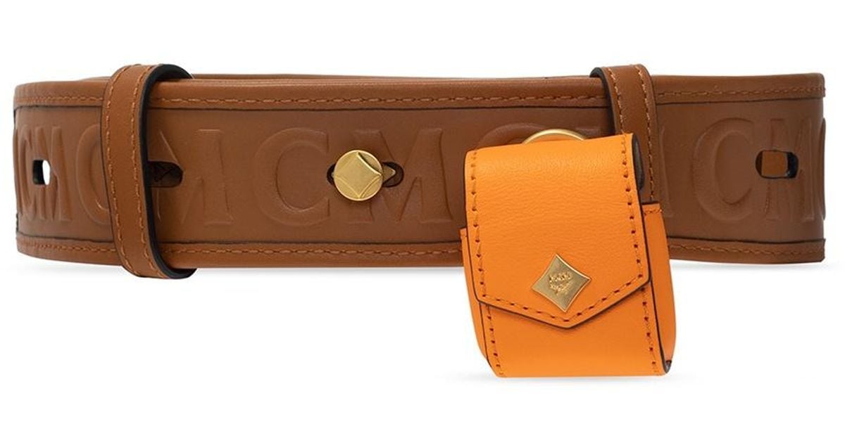 MCM Branded Bag Strap Brown Lyst