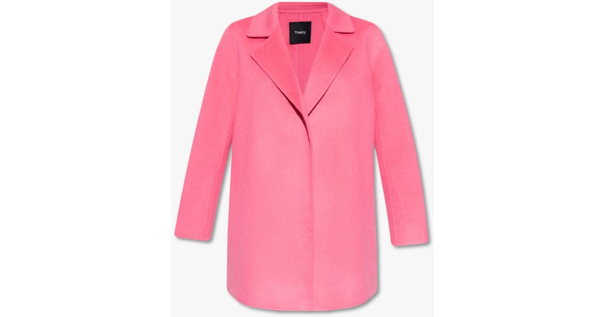Theory Wool Coat in Pink Lyst