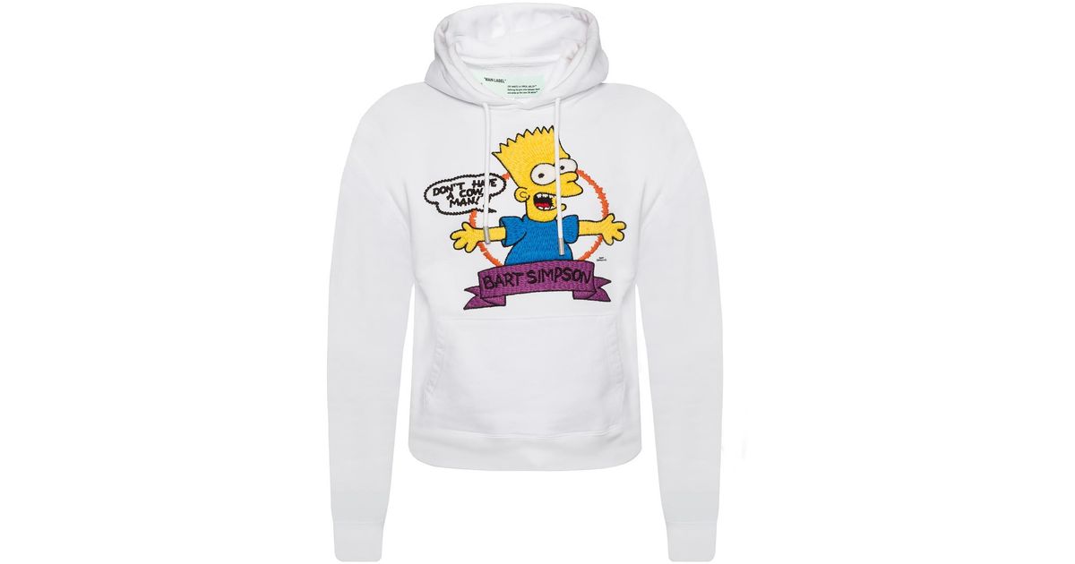 Off White c o Virgil Abloh Bart Simpson Oversized Hoodie in White for Men Lyst