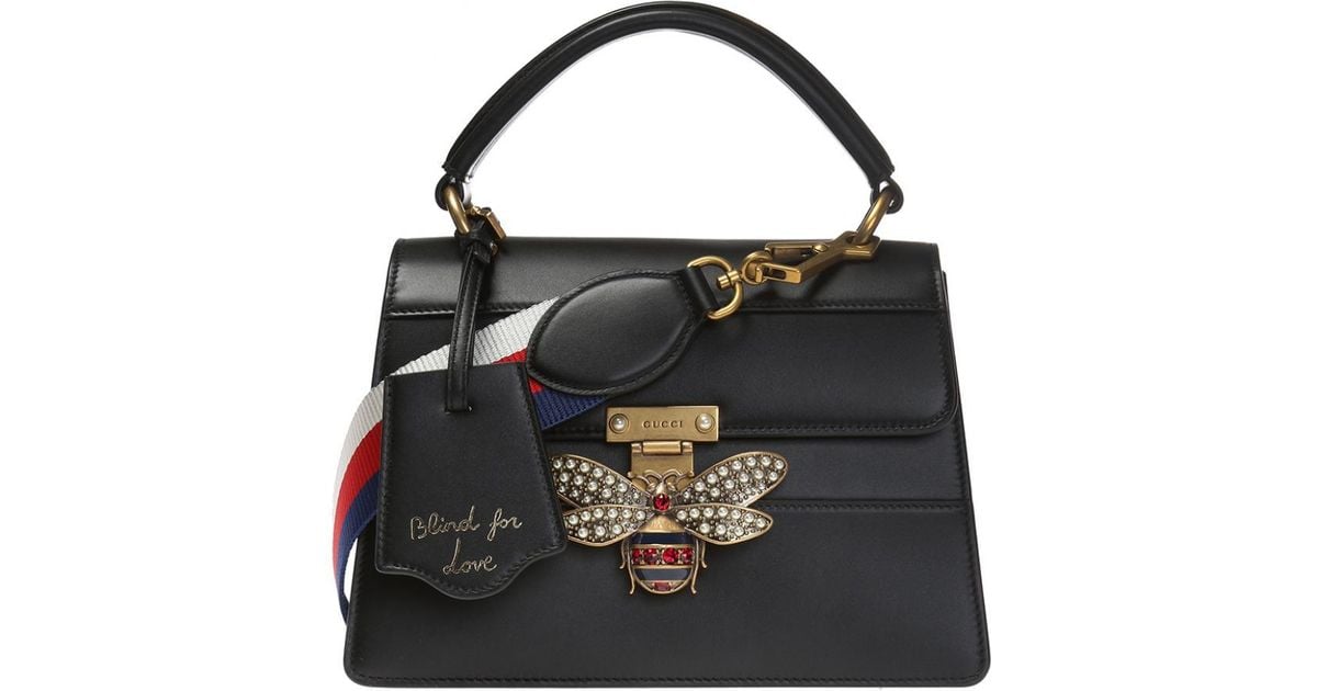 Gucci 'queen Margaret' Shoulder Bag With A Bee Motif in Black | Lyst