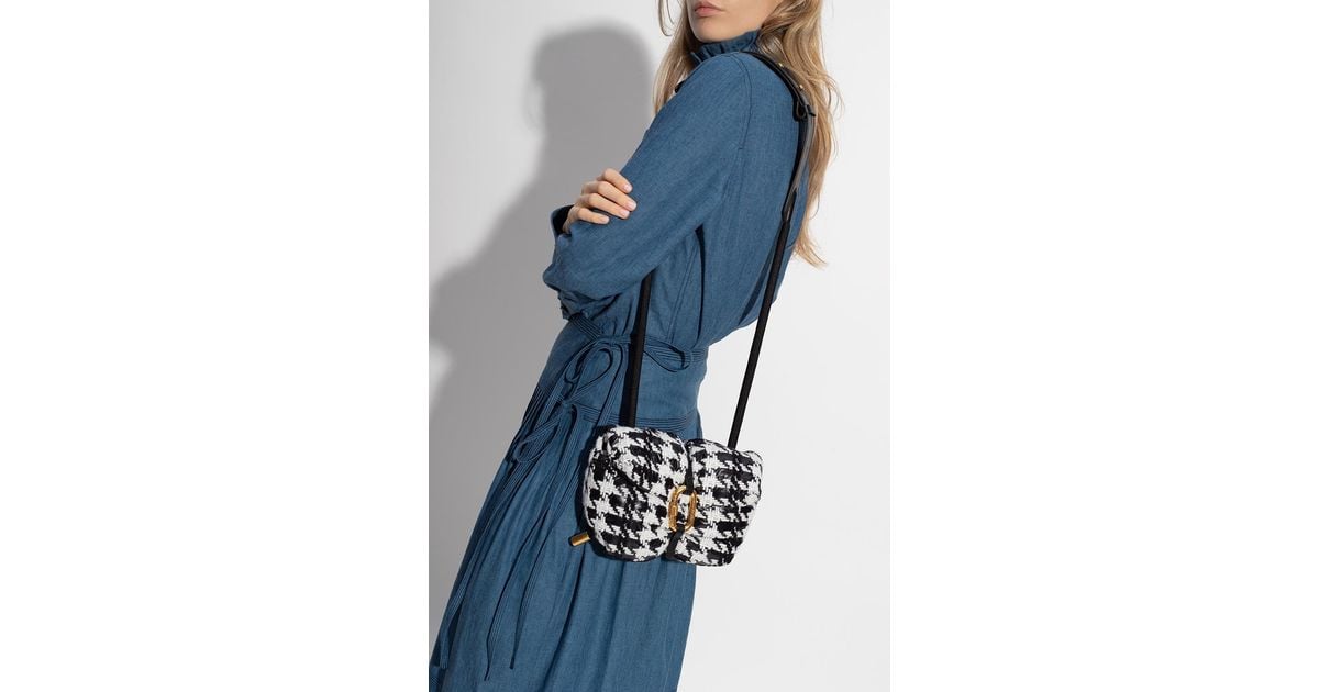 Moncler Embroidered Shoulder Bag in Blue | Lyst