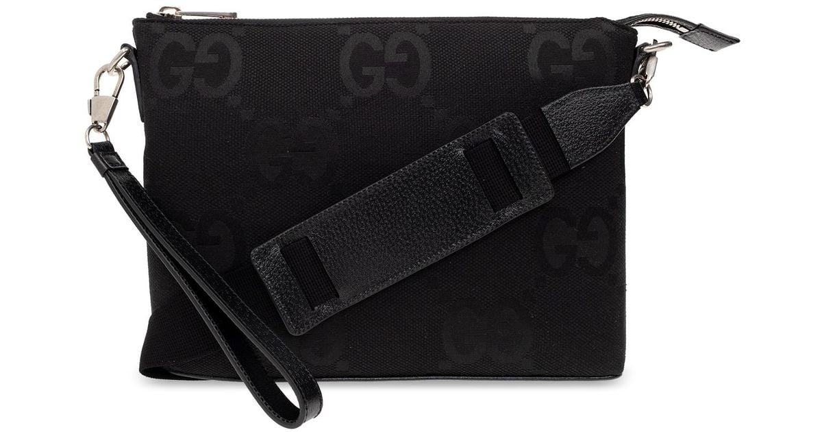 Gucci Monogrammed Shoulder Bag in Black Lyst