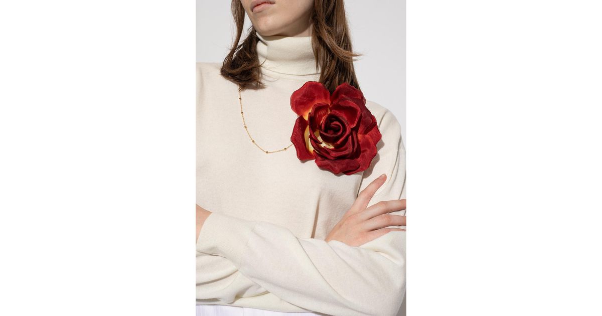【Saint Laurent】シルクオーガンザローズブローチ Saint Laurent】シルクオーガンザローズブローチ (Saint Laurent