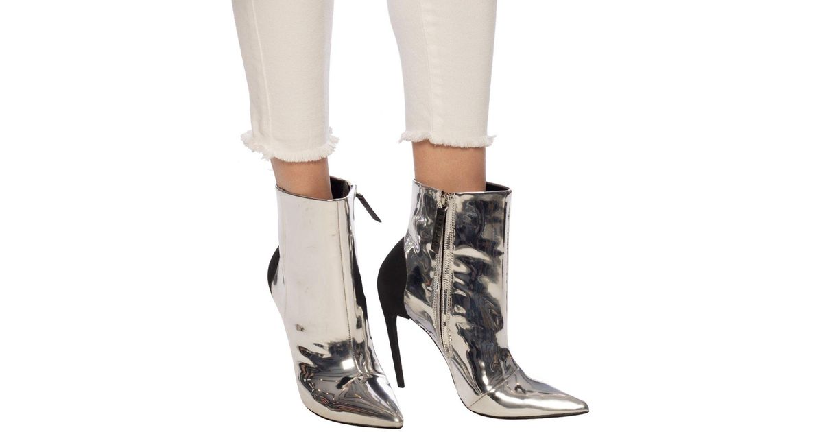 diesel silver boots