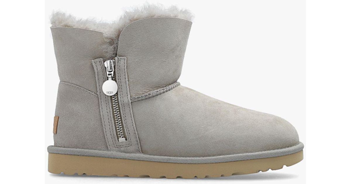 UGG 'bailey Zip Mini' Snow Boots in Gray | Lyst