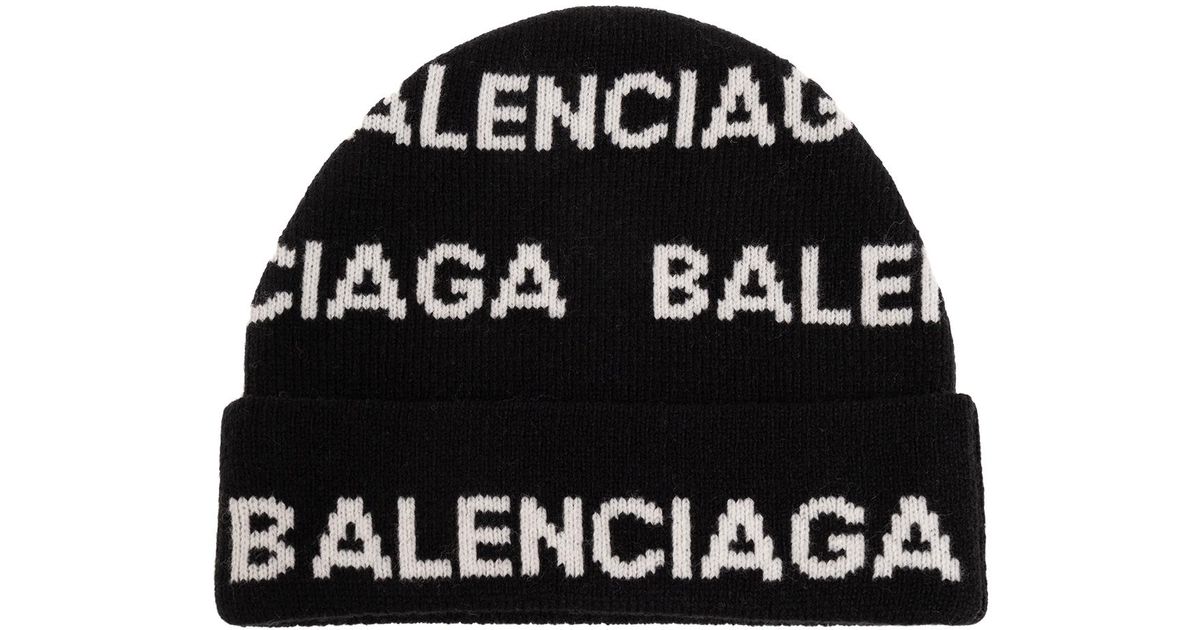 Black balenciaga beanie sales