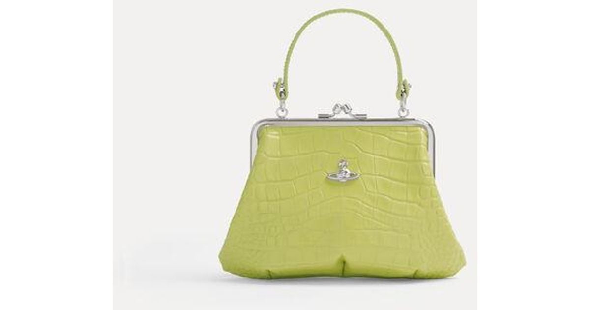 Vivienne Westwood Granny Frame Purse Emboss Croc Leather in Yellow ...