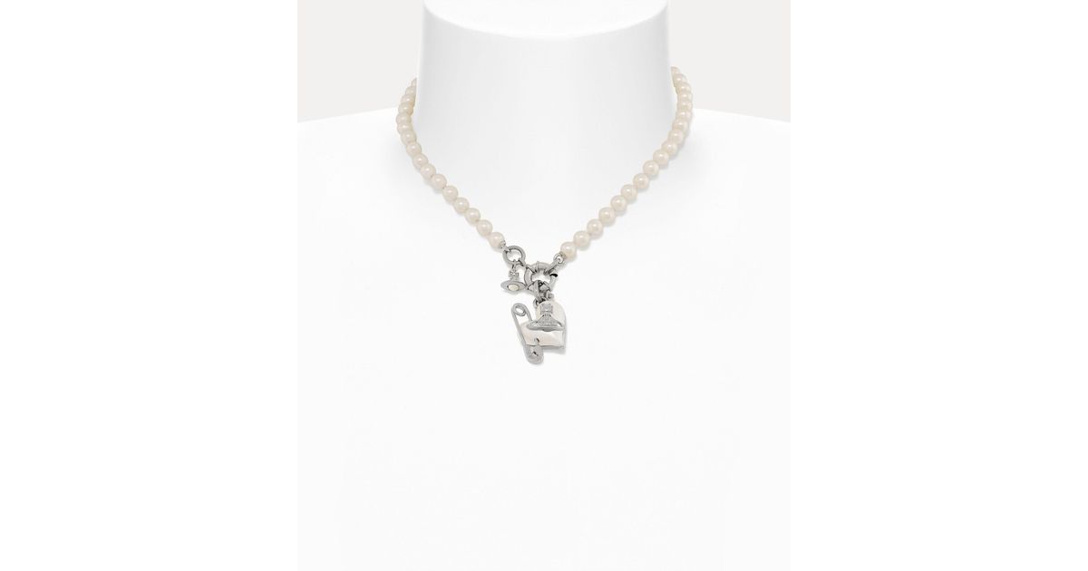 Vivienne Westwood Nana Broken Pearl Silver Tone Chocker Necklace /Original  Box | eBay