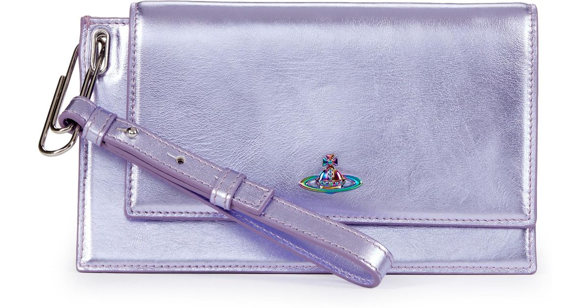 Vivienne Westwood Leather Venice Clutch Bag 131235 Purple Lyst