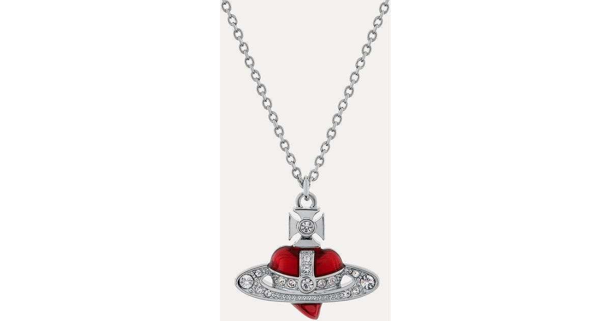 Vivienne Westwood DIAMANTE HEART PENDANT 630203BV-02S326-CN_RUTHENIUM-
