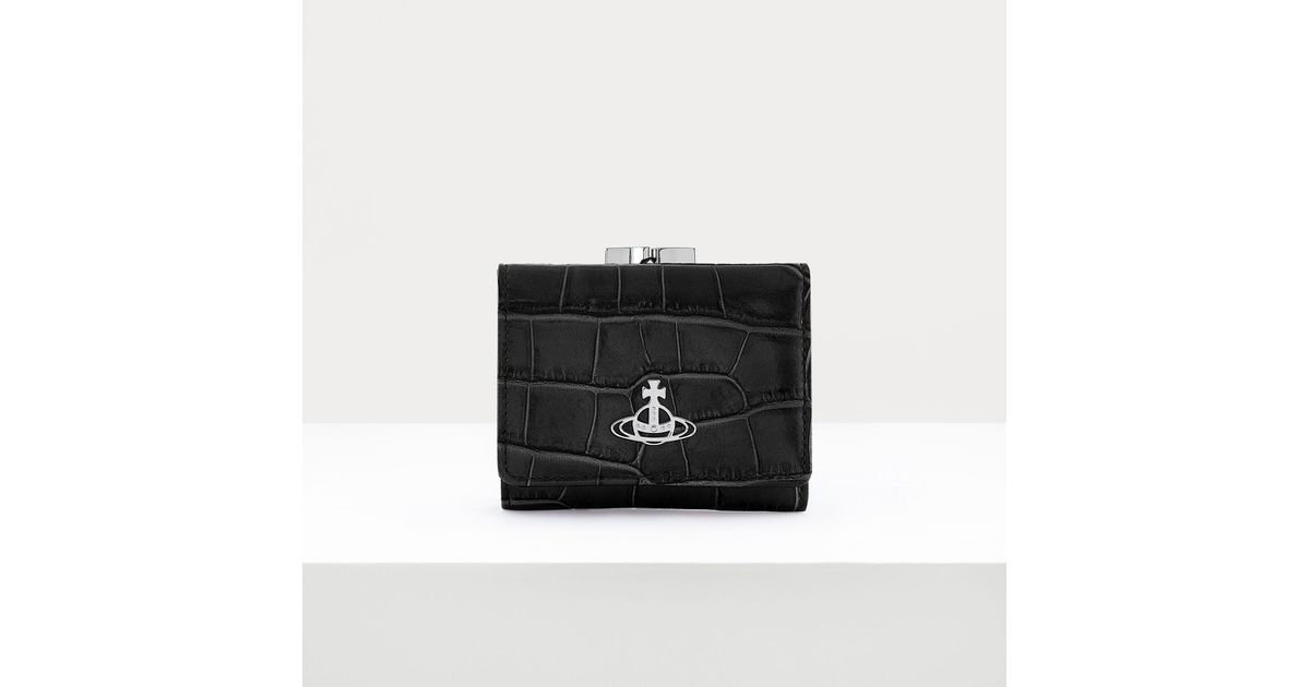 Vivienne Westwood Crocodile Small Frame Wallet in Black Lyst UK