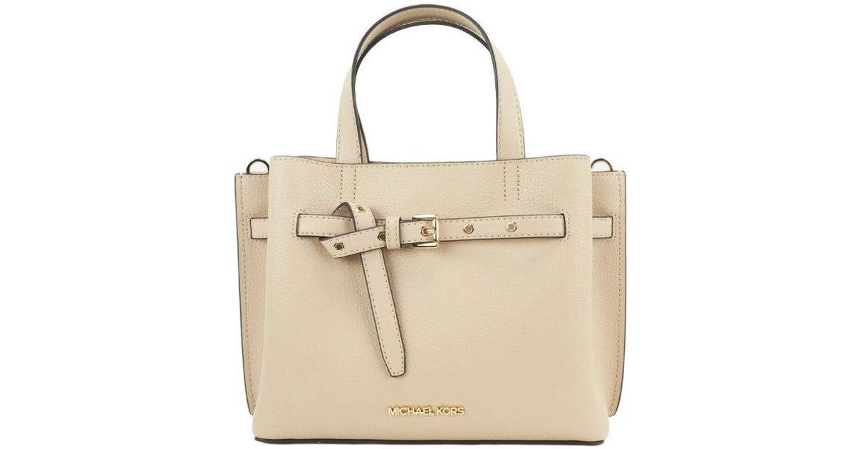 Michael Kors Emilia Small Buff Pebbled Leather Satchel Bag Crossbody