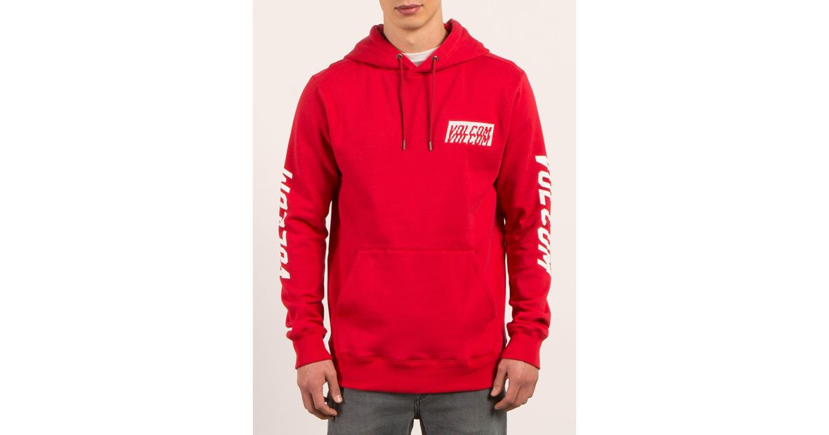 red volcom hoodie