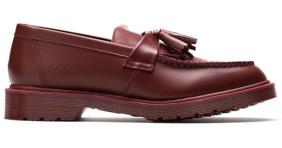 Gosha Rubchinskiy Leather X Dr. Martens Tassel Loafers in Red for Men - Lyst