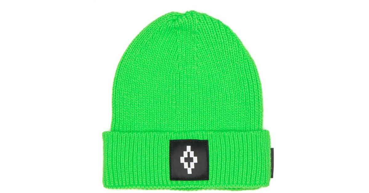 Berretto verde fluo con patch logo da Uomo di Marcelo Burlon in Verde | Lyst