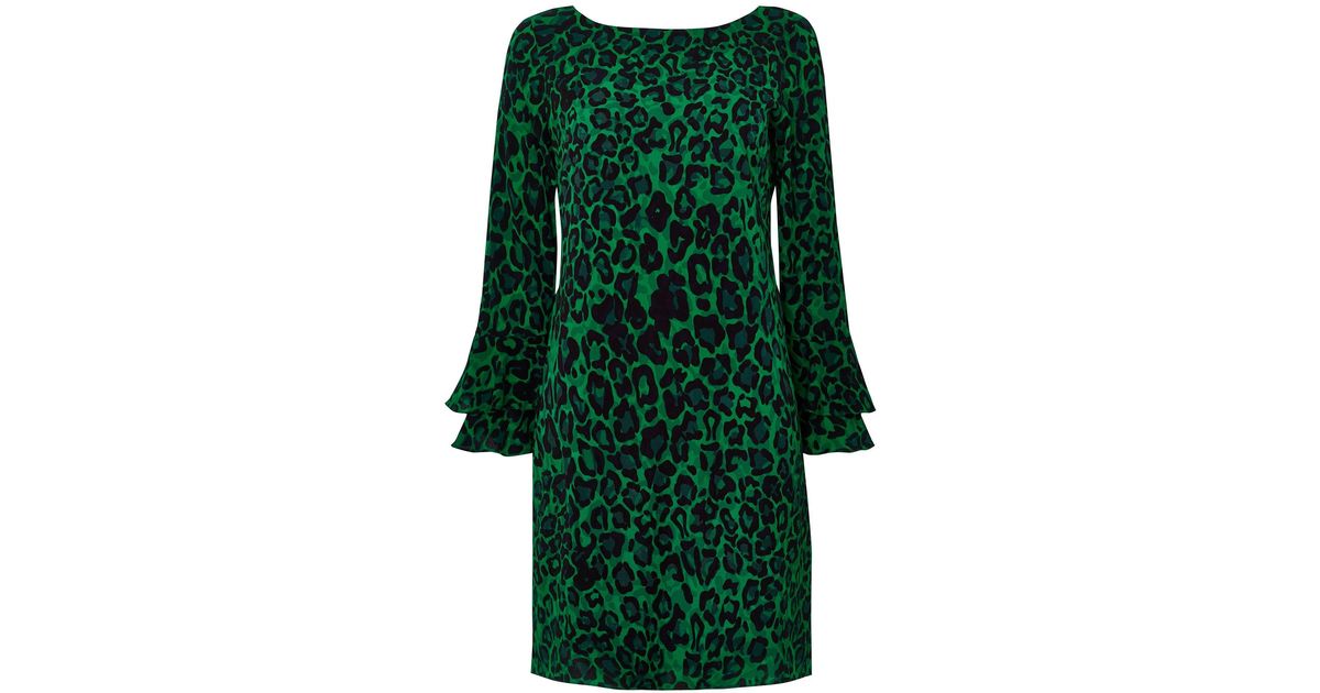 green animal print dress wallis