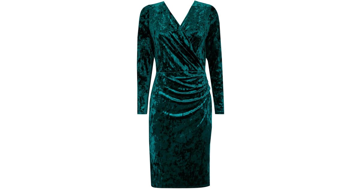 wallis green velvet dress