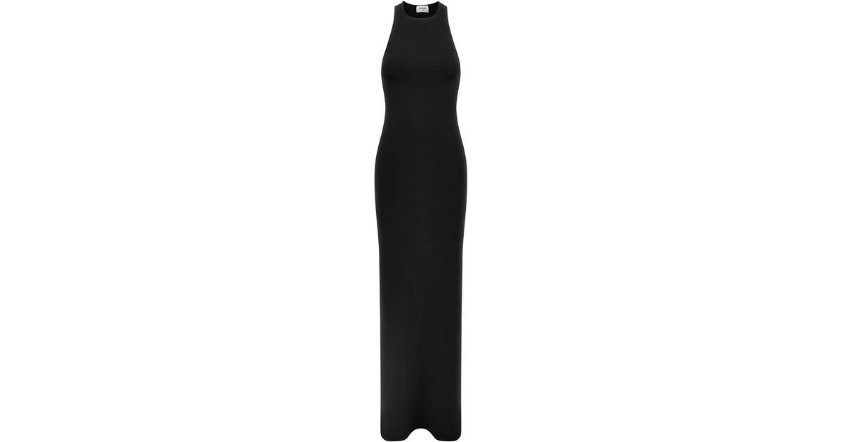 【関税込み】saint laurent LONG VISCOSE DRESS Saint Laurent Long Viscose Dress in Black | Lyst Canada