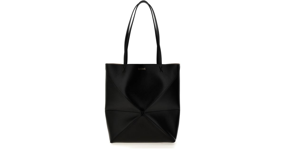 トートバッグ Loewe Puzzle Fold Tote black bag medium LOEWE Medium Puzzle Fold Tote Bag | Black | FARFETCH CA