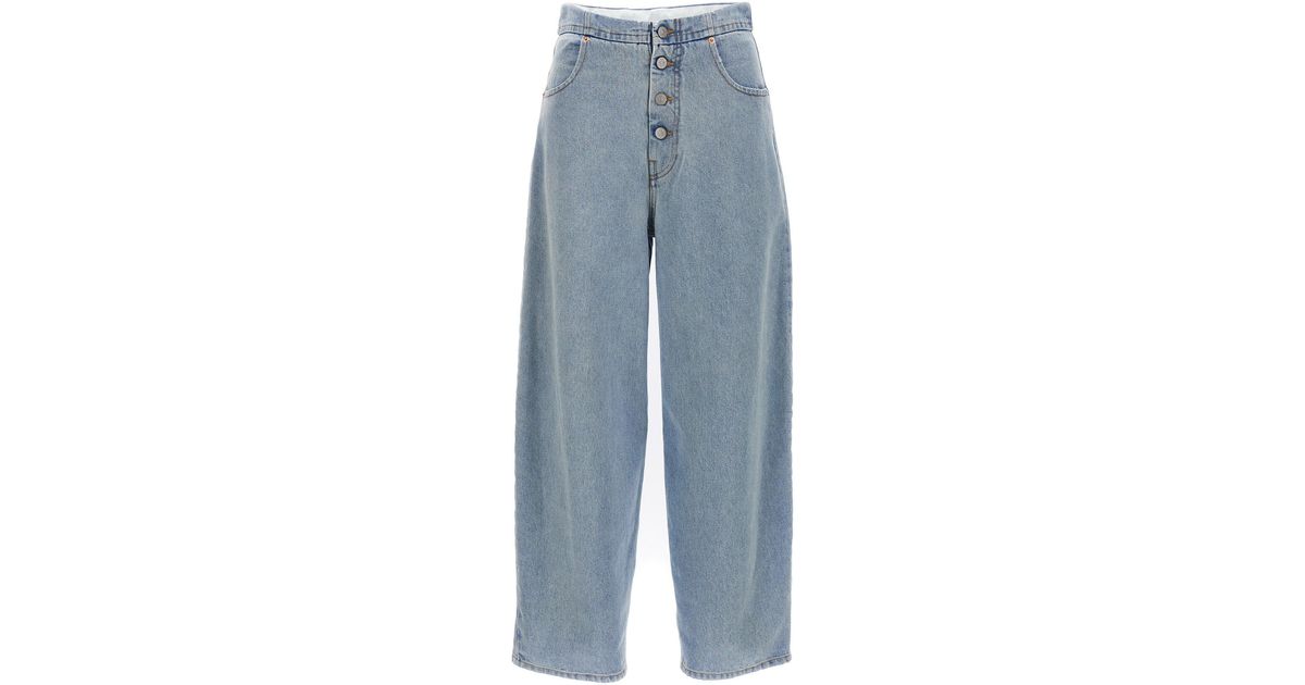 MM6 by Maison Martin Margiela Carrot Cropped Jeans in Blue | Lyst