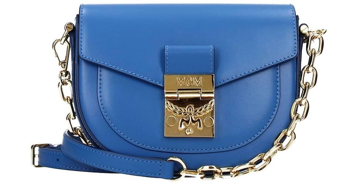 MCM Crossbody Bag Leather Blue Light Blue Lyst