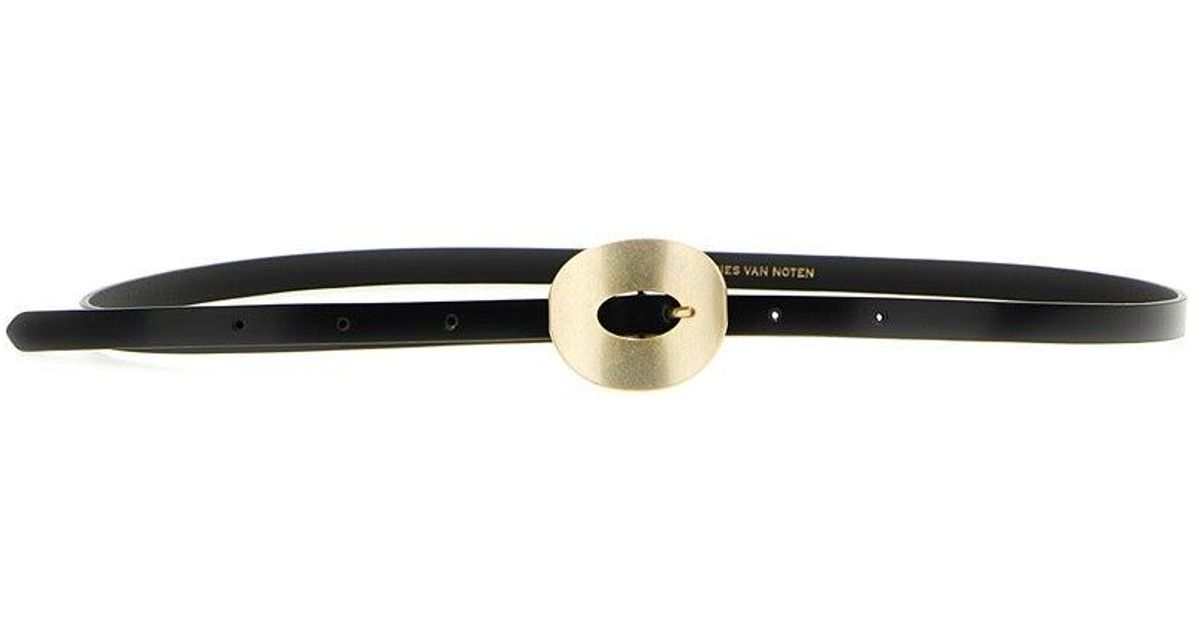 Dries Van Noten Jewel Buckle Leather Belt Belts in Black | Lyst