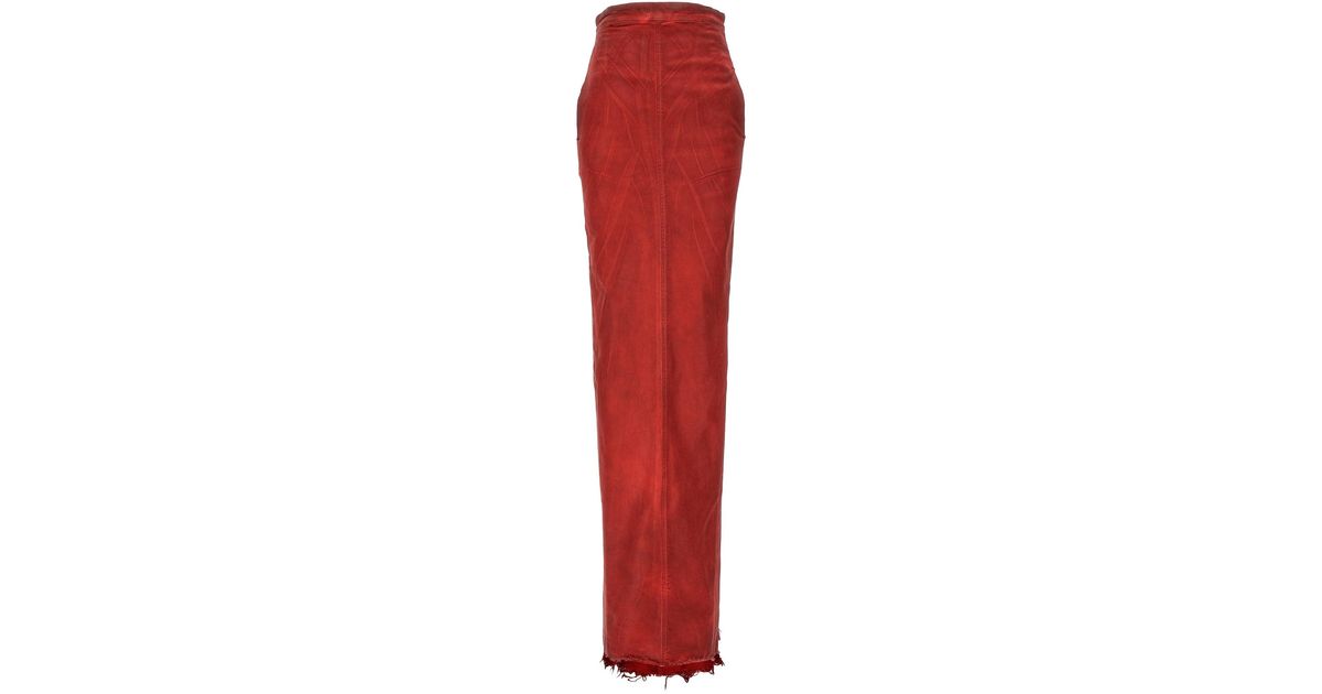 Rick Owens Pillar maxi skirt - Red
