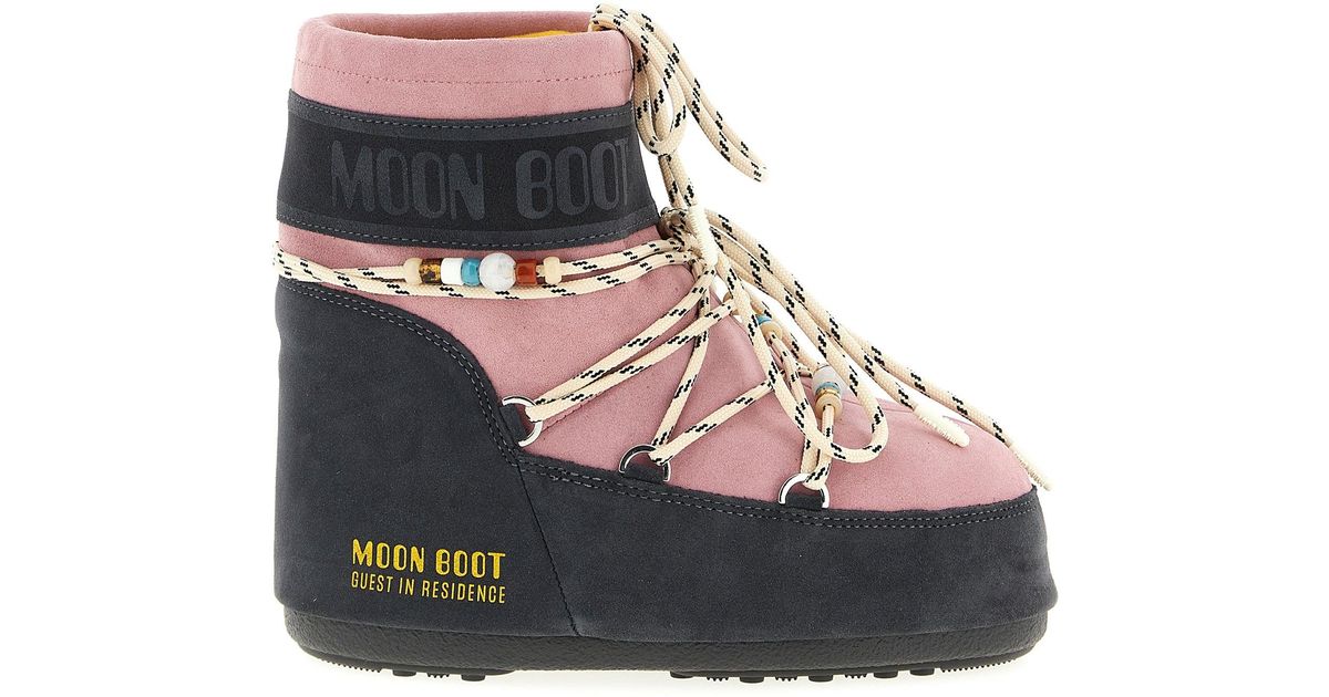 Moon Boot Ankle Boots in Pink | Lyst UK