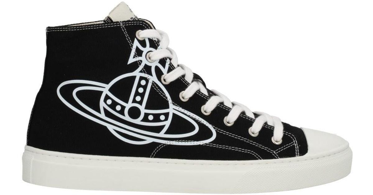 Vivienne Westwood High Top Plimsoll Sneaker in Black for Men Lyst UK
