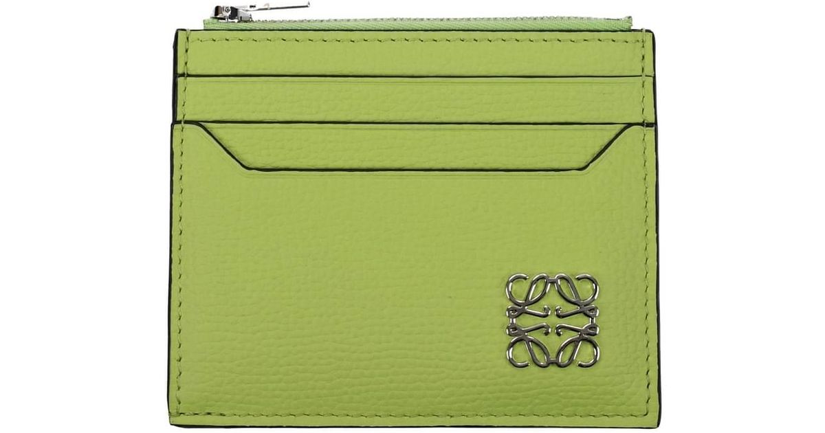 Loewe Document Holders Leather Bean in Green | Lyst