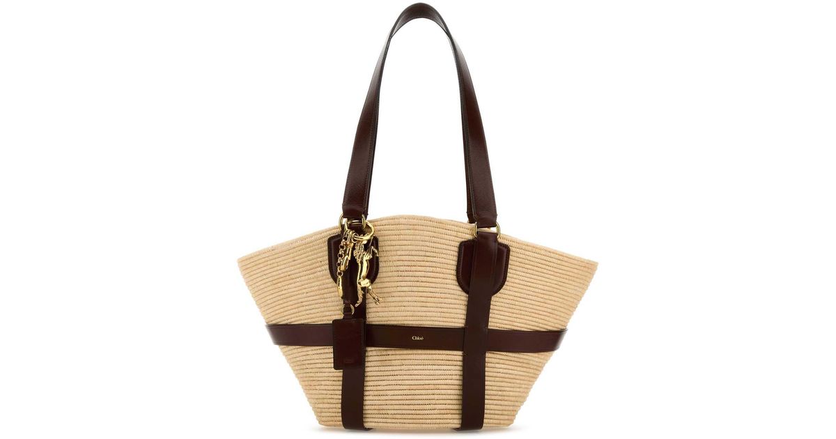 Chloé Raffia Kerala 25 Shopping Bag in Natural | Lyst