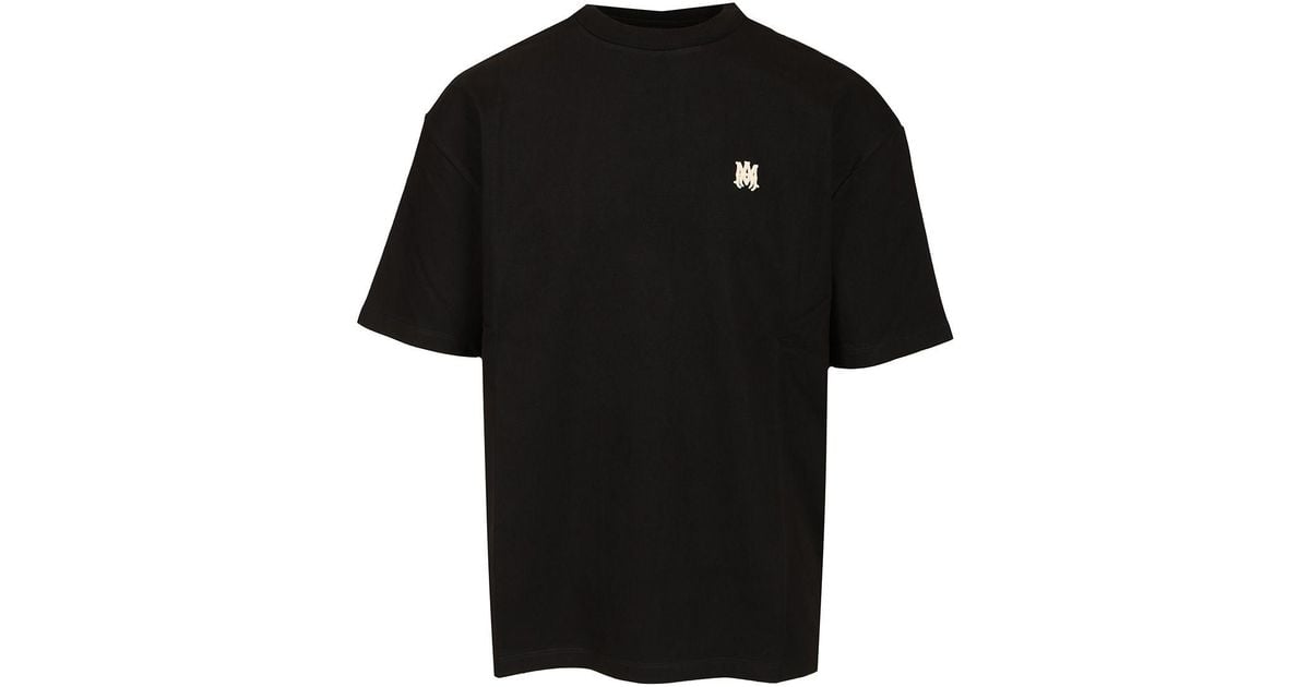 Amiri Ma Skater Logo Embroidered Crewneck T-Shirt in Black
