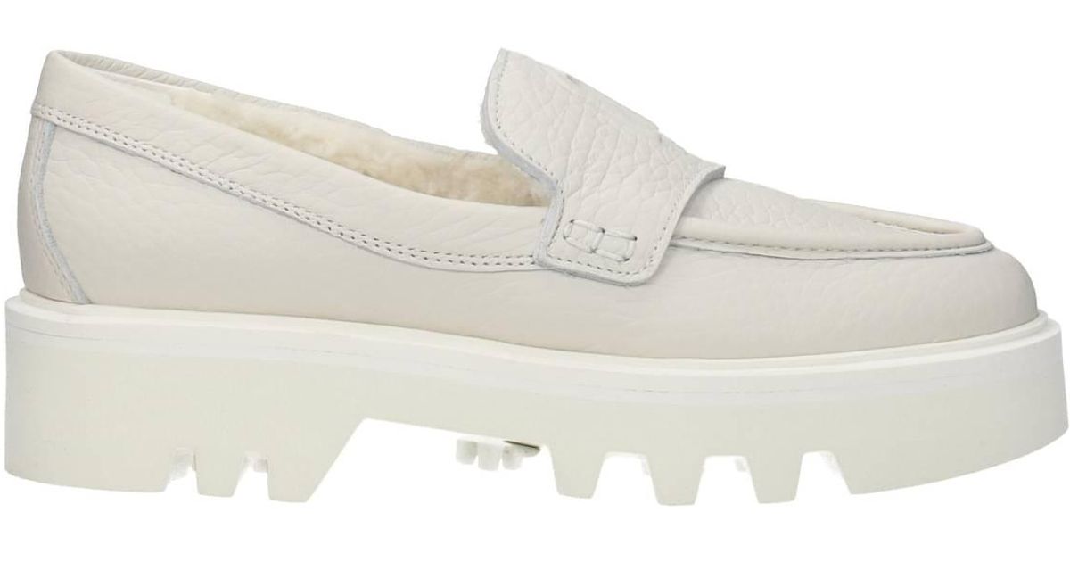 Furla Loafers Leather Pearl in White | Lyst