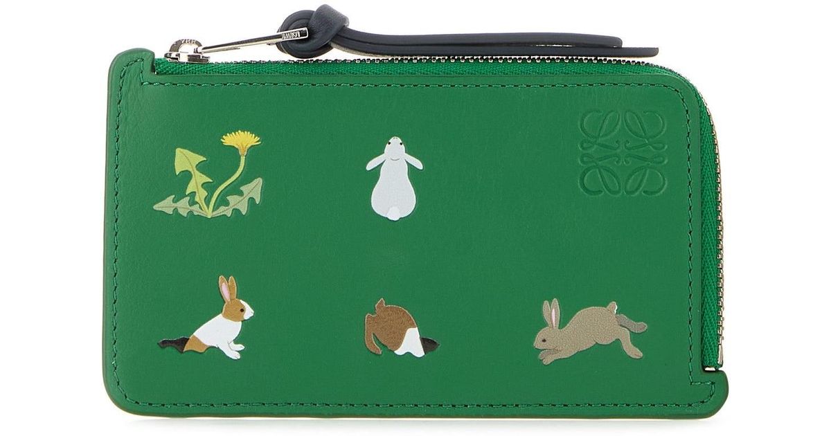 Loewe Bunnies Coin Cardholder in Green | Lyst