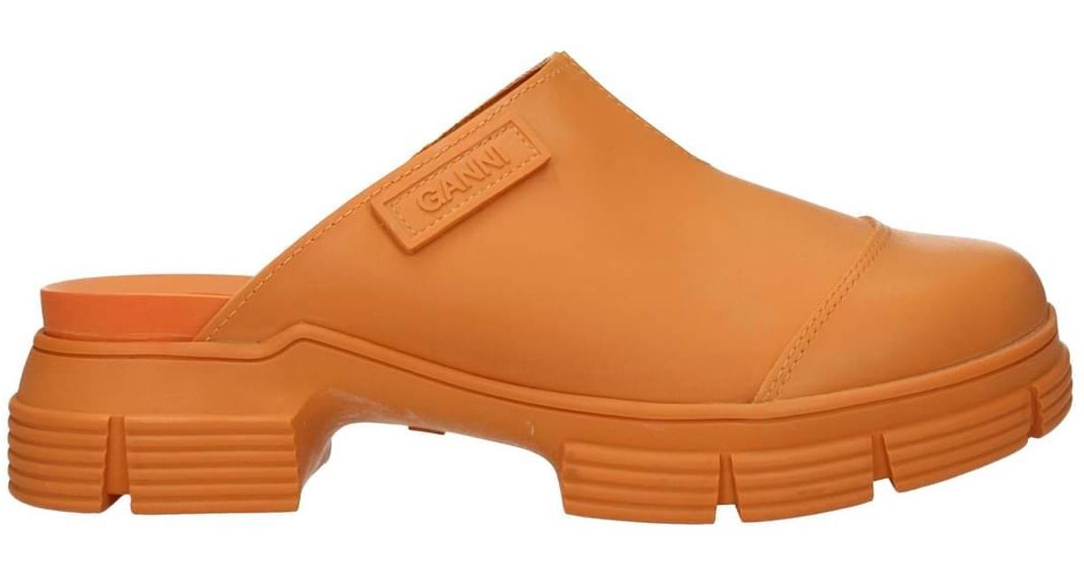 Ganni Slippers And Clogs Rubber Orange Lyst