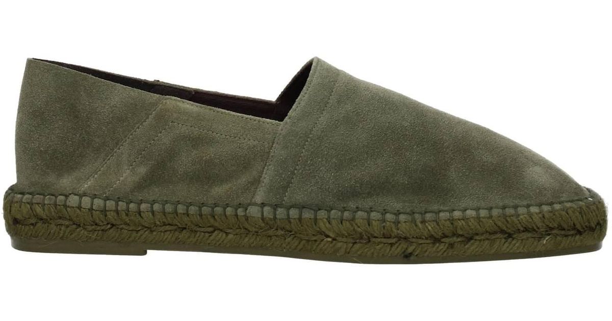 Tom Ford Espadrilles Suede Green Military Green for Men | Lyst