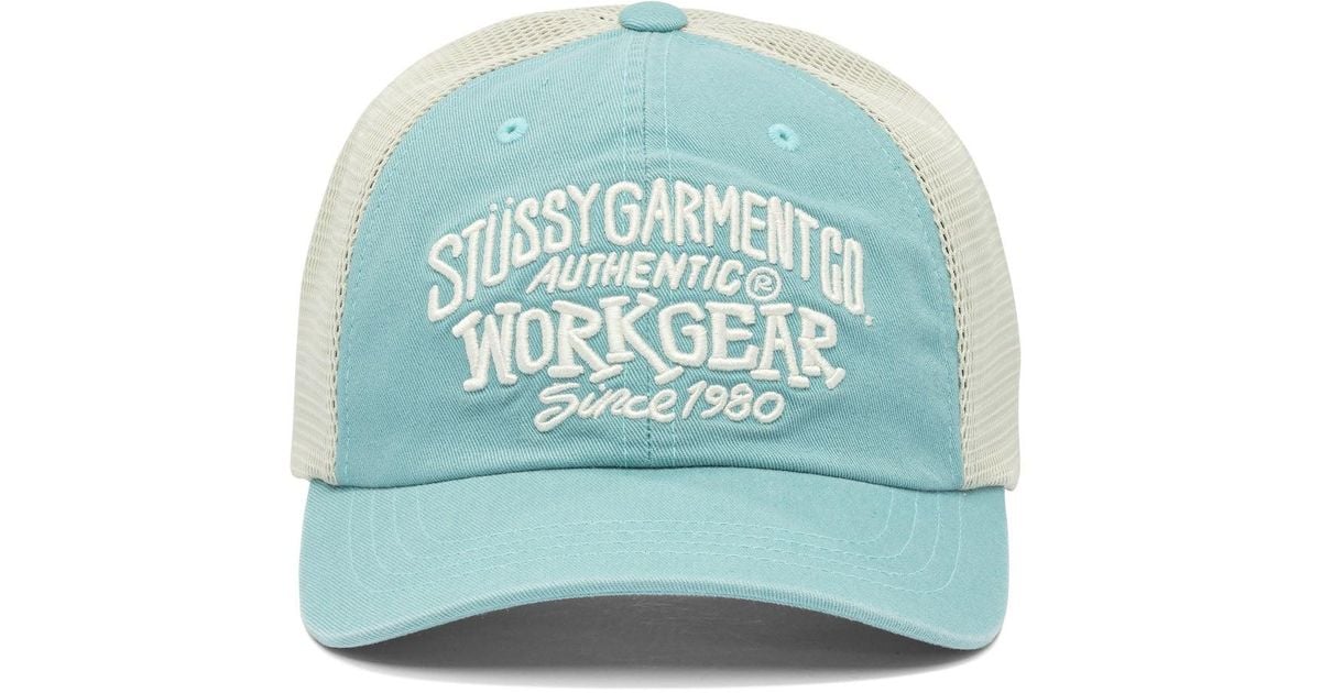 Stussy Low Profile Workgear Strapback Cap in Blue for Men