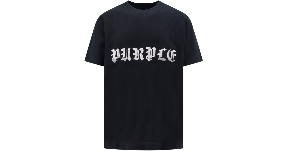 Purple Brand Cotton T-Shirt With Frontal Logo in Black for Men | Lyst