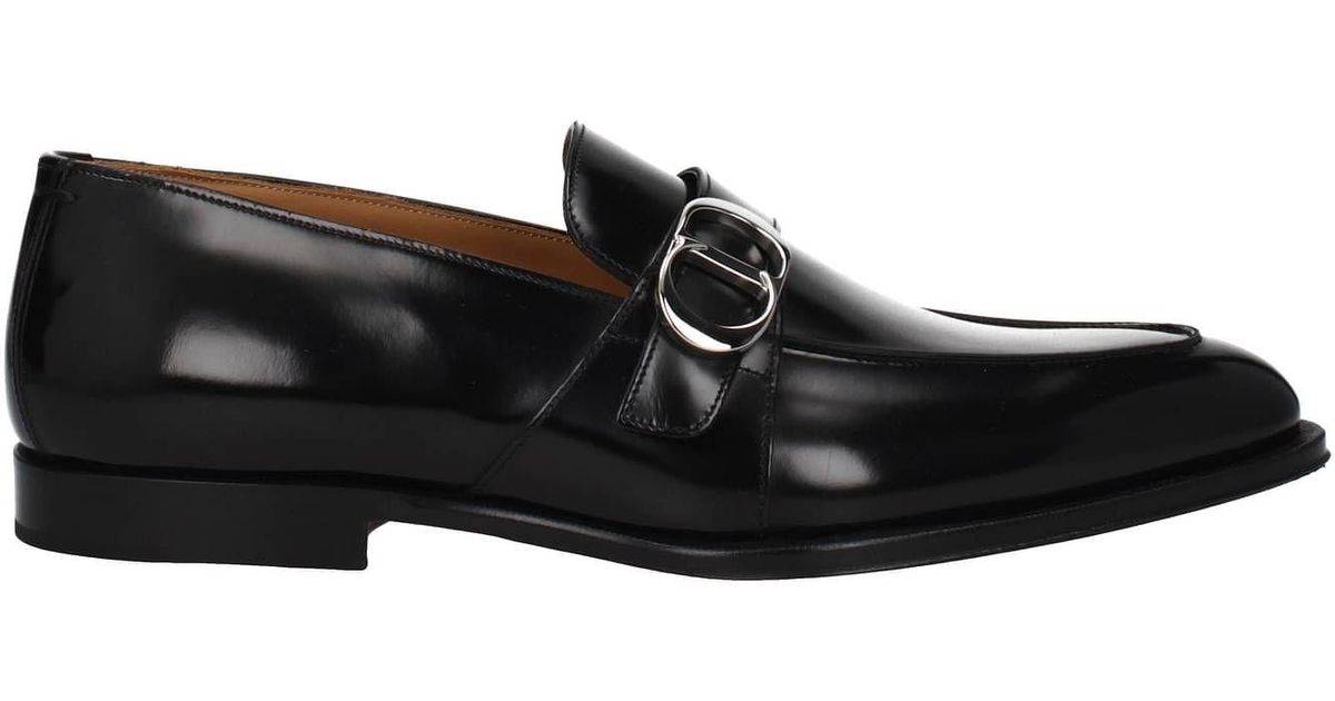 Dior Loafers Timeless Leather in Black for Men Lyst